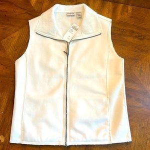 Chico’s Cream Zip up Vest Winter White NWTS  Size 1